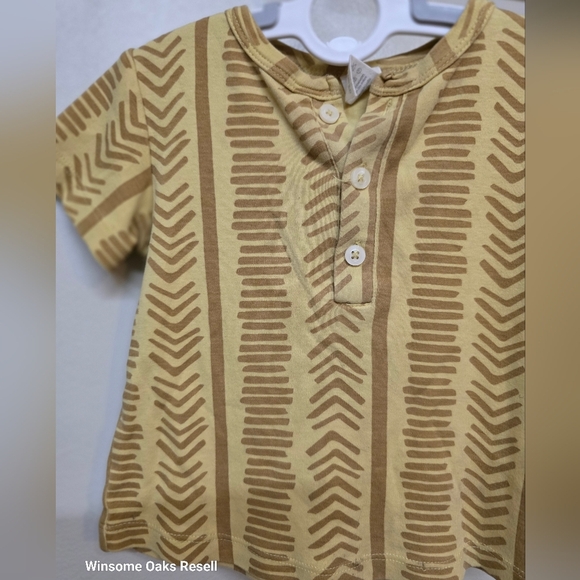 Kate Quinn Yellow and Brown Down Shirt - Picture 3 of 4